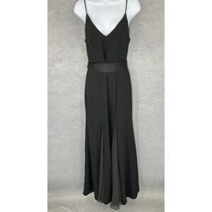 White By Vera Wang Gown Dress Womens Size 4 Black Lined Ruffle Maxi Bridesmaids